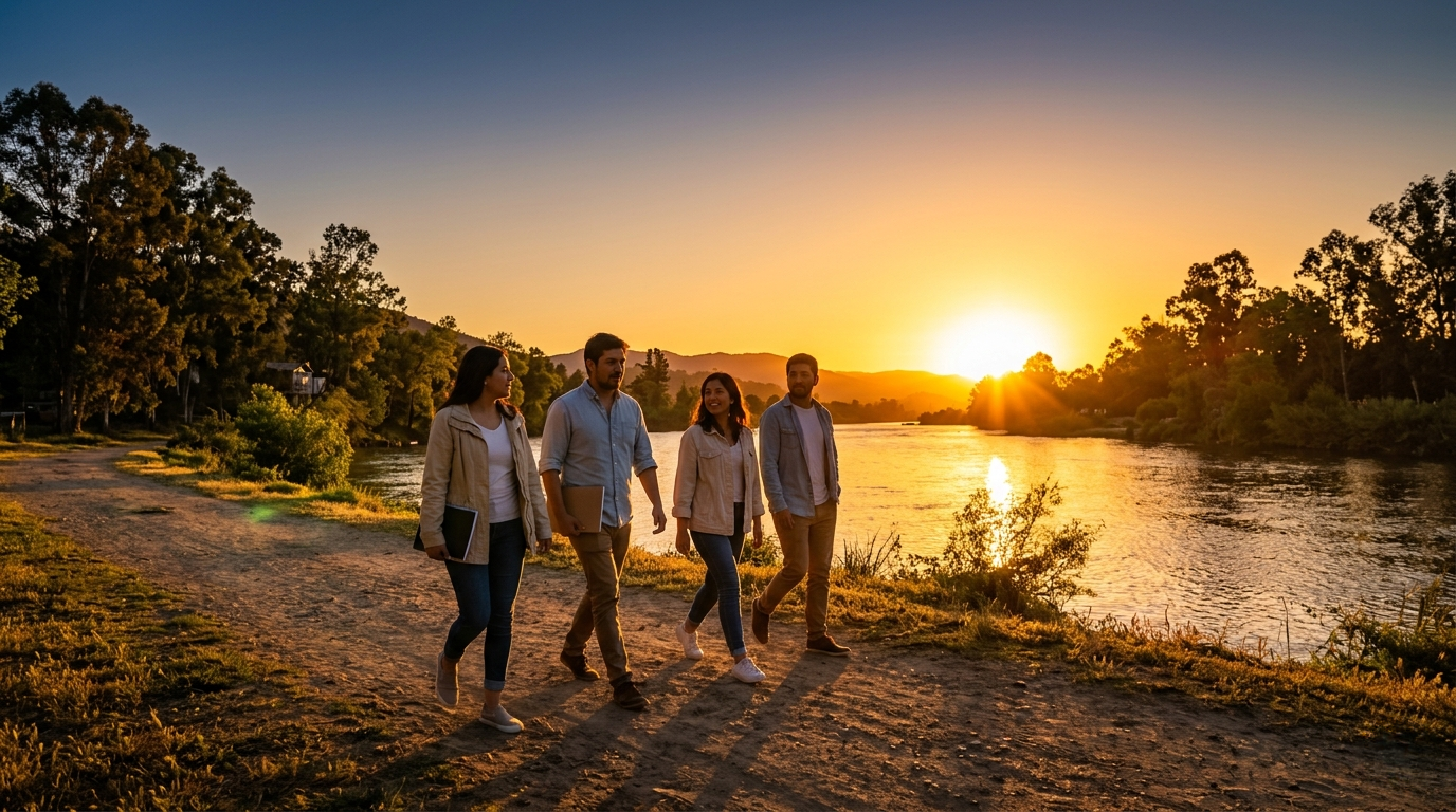 Grupo junto al Río Claro